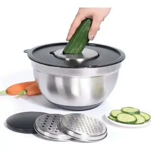 Kitchen Grater Set Excellent Houseware KUCHENNA — 3-piece with 26 cm Bowl and 4.5 L Lid/Container