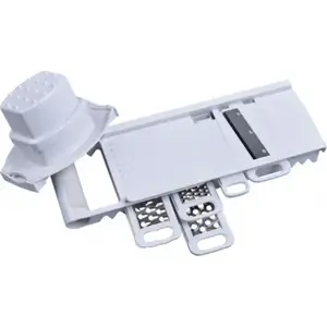 Kitchen grater ALPINA multifunctional, white — compact handheld grater for slicing, shredding, zesting