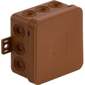 Virskārtas tukša savienojuma kaste ViPlast V6 12 ievadi IP54 85×85×41 mm brūna