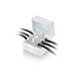 Electrical junction box RAYTECH Steffen 55 00001, translucent, IPX8, 36×37×26 mm