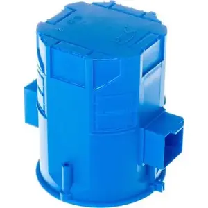 Deep electrical flush box Simet S 60Gw 60 mm depth with 81 mm diameter, blue, includes screws (model 34009203)