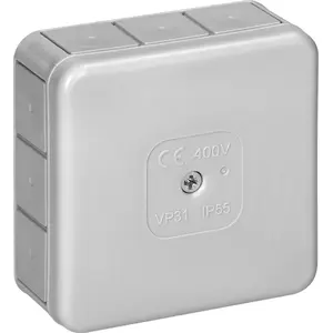 Коробка монтажная ORNO OR-JB-13807/G — IP55, 400V, 12 вводов кабеля, 85×85×37 мм, серая
