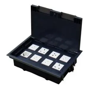 Floorbox Alantec PP007 8-module (45×45 mm) adjustable depth for raised access floors, optional screed installation