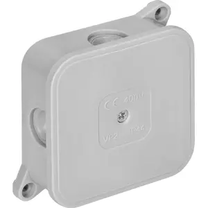 Коробка распределительная ORNO OR-JB-13806/G накладная IP44 400V, 4 резиновые вводы кабеля, 85×85×35 мм, серая