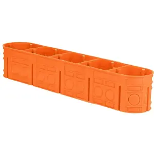 Монтажная подрозетник Simet Multiwall M5X60F 5-постовый 60 мм оранжевый