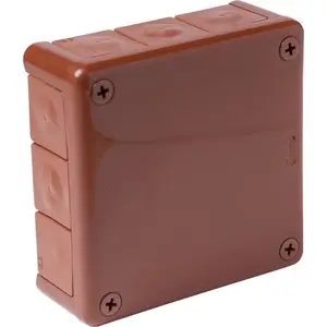 Elektriskā savienojuma kastīte ViPlast 051-02 12 ieveju brūna bezvītņu ievadi bez skavām 118×118×46 mm IP55