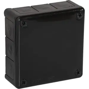 Virsmontāžas tukša kārba ViPlast VP-51 (051-05) 12 ieeju, IP55, 118×118×46 mm, melna