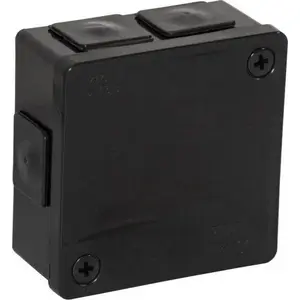 ViPlast surface-mounted empty junction box VP-22, black, IP55, 86×86×40 mm