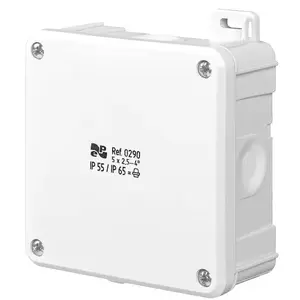 Virsmontāžas kārba ELEKTROPLAST 98×98×46 mm, 2 moduļu, 5×2,5 mm², IP55/IP65 (0290-01)