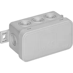 Коробка распределительная ORNO OR-JB-13805/G, IP54, 8 вводов, 80×45×41 мм, серый