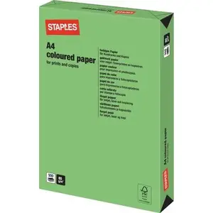 Paper ream Staples A4 80 g/m² Intensive Colours — deep green, 500 sheets