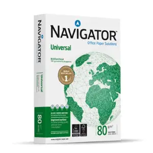 Drukāšanas papīrs NAVIGATOR UNIVERSAL A4 Silk 500 loksnes 80 g/m² Balts