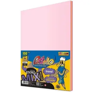 A4 Colored Copy Paper Alfa Pastello — 80 g/m², 100 sheets, five pink shades