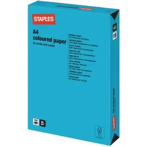 Staples A4 copy paper Intensive Colours 80 g/m² blue 500 sheets