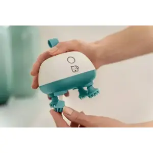 Handheld massager No name PP410 — Beurer Buddy style, white/green, portable percussion massage device