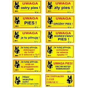 Warning metal sign DINGO model 17213 "Beware of Dog" – metal plaque for fence or gate