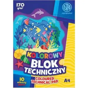 Drawing pad ASTRA art-pap A410K colored technical paper 170 g/m² pack of 10
