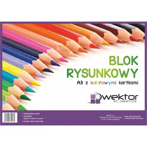 Zīmēšanas bloks Wektor A3/16K krāsains, iepakojumā 10 gab. (Wektor 504440)