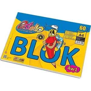 Paper pad Pastello Pastello Blok 4w1 A4 60 sheets — multipurpose A4 sketch and drawing paper