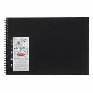 Skicēšanas bloks Hahnemühle Derwent 2102174 — A3, 56 loksnes, 165 g/m², melna vāks