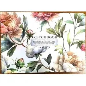 TEKA sketchbook A5 smooth 24 sheets — floral light cover (model 624535)