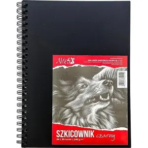 Sketchbook KOH-I-NOOR A4 30 sheets black cover — drawing pad for sketches and notes