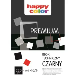 Tehniskā loksne A4 10 lapas melna — Happy Color