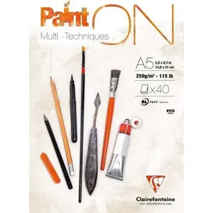 Clairefontaine Paint On pad A5 40 sheets 250 g/m² – watercolor/mixed media paper