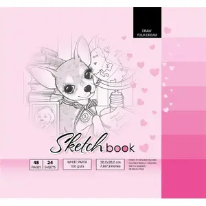 Sketchbook Fresh 20×20 cm 48 sheets pink
