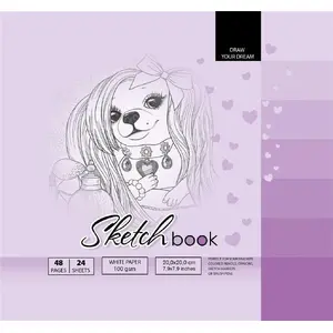 Skicētājs Fresh 20×20 cm 48 lapas violets