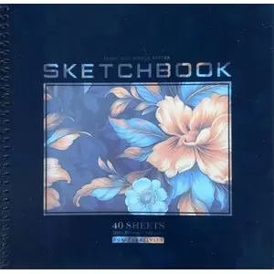 Sketchbook No name 200×200 mm, 40 sheets, smooth paper, floral cover