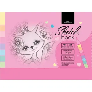 Bloknots Fresh Szkicownik 12.4×19.7 cm 48 lapas rozā