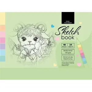 Blociņš Fresh Szkicownik 12,4x19,7 cm 48 lapas zaļš
