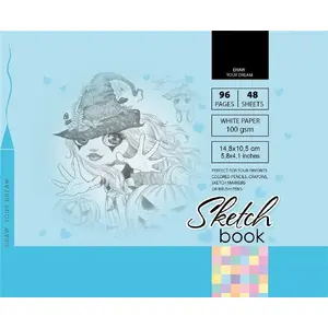 Bloknots Fresh Szkicownik 10,5×14,8 cm, 96 lapas, zilā