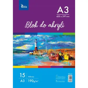 Tetis zīmēšanas bloks A3 15 loksnes balts — papīrs skicēm un gleznošanai