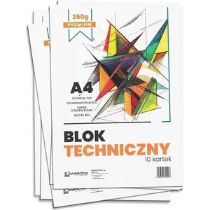 Wektor tehniskais bloks A4 balts premium 250 g/m², 10 lapas