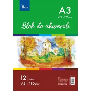 Painting Pad Tetis KB011-A3, A3 format, 12 sheets, white paper