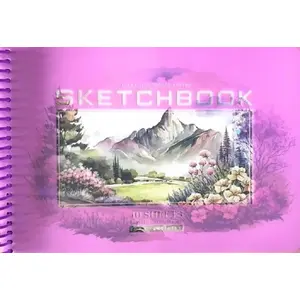 Sketchbook A5 40-sheet smooth paper, mountain motif, No name