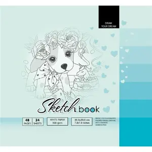 Sketchbook Fresh 20×20 cm, 48 sheets, blue cover