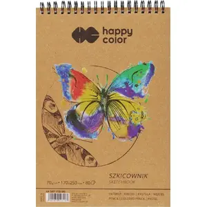 Skicētājs uz spirāles 170×250 mm 80 lapas – Happy Color