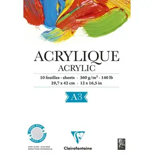 Art paper pad Clairefontaine 10 sheets 360 g/m² 297×420 mm