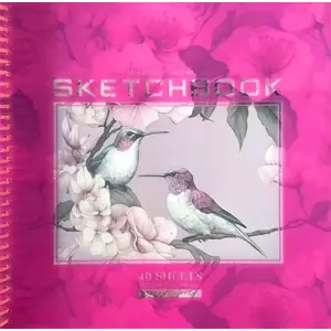 Sketchbook No name 200×200 mm, 40 sheets, smooth paper, bird pattern cover