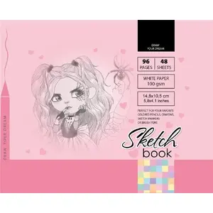 Bloknots Fresh Szkicownik 10,5×14,8 cm 96 lapas rozā
