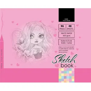 Piezīmju grāmatiņa Fresh 10,5×14,8 cm — 96 lapas, rozā