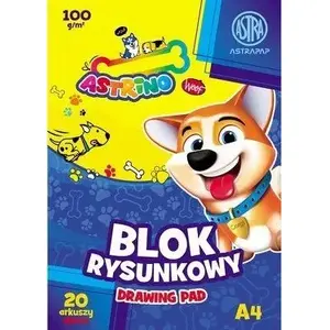 Zīmēšanas bloks Astra A4 20 lpp. 100 g/m² Astrino, iepakojums 10 gab.