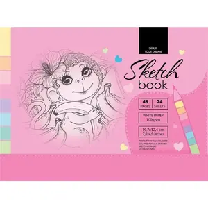 Notebook Fresh Szkicownik 12.4 x 19.7 cm, 48 sheets, pink
