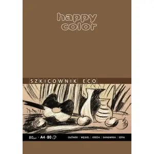 Скетчбук Happy Color A4 80 листов охра — блокнот для рисования, альбомный/портретный формат