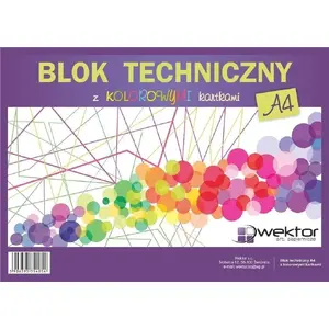 Zīmēšanas bloks Wektor A4/8K krāsaina papīra komplekts — 10 loksnes