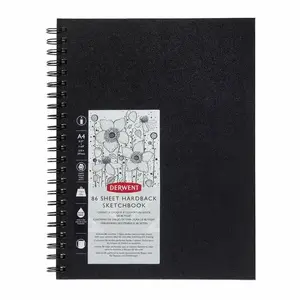 Bloks Derwent A4 Big Book Wire Bound — A4, 86 loksnes, 110 g/m², matēts ciets vākts, melns