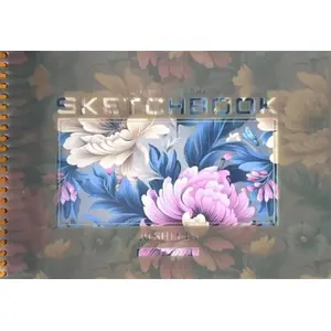 Sketchbook A5 40 sheets smooth paper Floral cover, No name